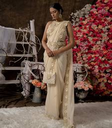 5 piece hand embroidered saree set
