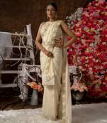 5 piece hand embroidered saree set