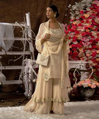4 piece double layer sharara set 1