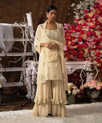 4 piece double layer sharara set 2