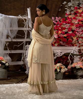 4 piece double layer sharara set 3