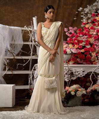 4 piece ready to wear saree set 1