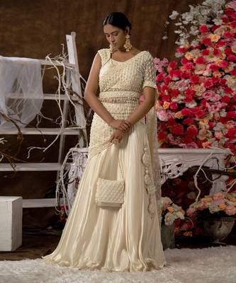Ivory Embroidered Lehenga Set 2