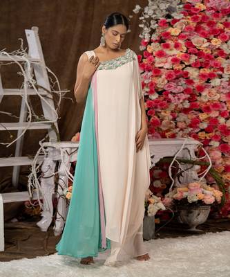 1 piece  multicoloured kaftan gown 2