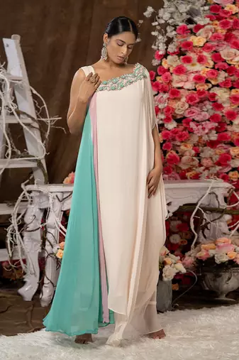 1 piece  multicoloured kaftan gown