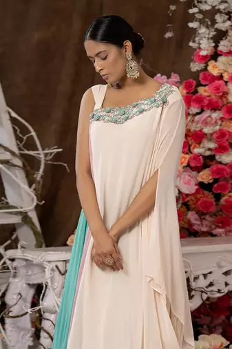 1 piece  multicoloured kaftan gown