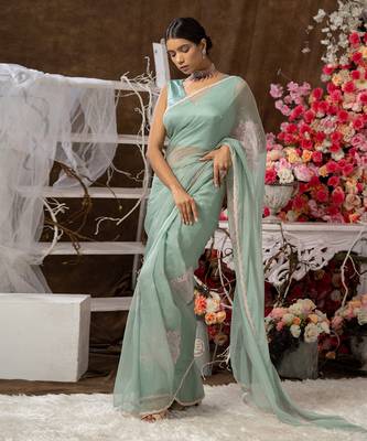 Mint Green Saree set 1