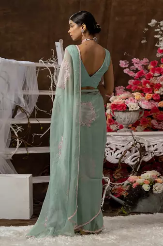 Mint Green Saree set