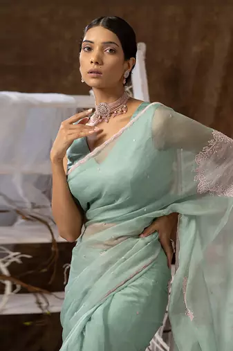Mint Green Saree set