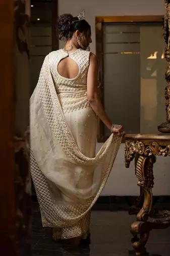 Ivory Saree Set