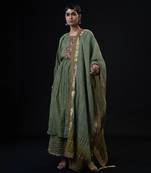 Cumin Kurta Set ( Palazzo + Dupatta )?Hand Embroidered