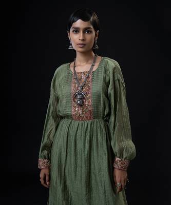 Cumin Kurta Set ( Palazzo + Dupatta )?Hand Embroidered 4