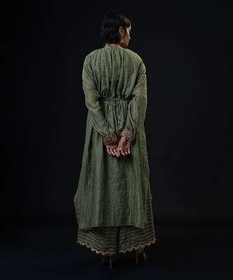 Cumin Kurta Set ( Palazzo + Dupatta )?Hand Embroidered 5