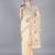 Fawn embroidered cotton saree with blouse
