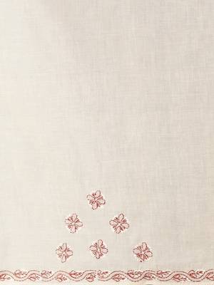Fawn embroidered cotton saree with blouse 4