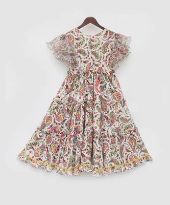 Off white Floral Print Dress 2
