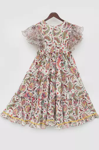 Off white Floral Print Dress