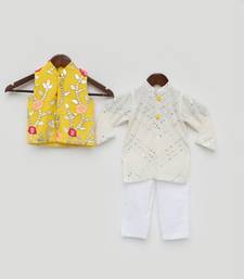 Gotta Embroidery Jacket and White Mirror Kurta Pant