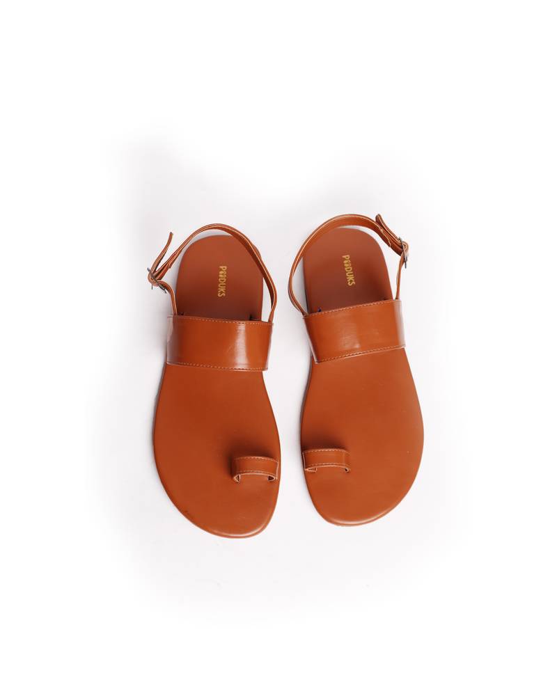 Paaduks Zoo Brown Flat Sandals For Men 