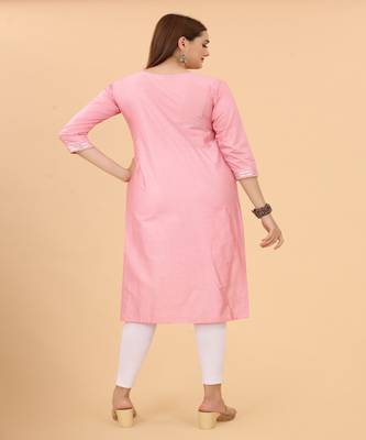 Pink Squance embroidery silk A-Line Kurti 5