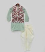 Pink Embroidery Jacket and Silk Kurta Chudidar