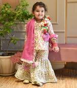 Lilac Floral Print Kurti Sharara