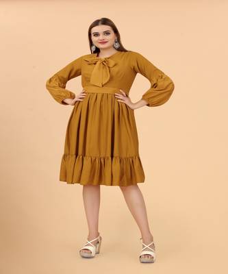 Growish Gold  Viscose Butti Indo Western Style Dress 1