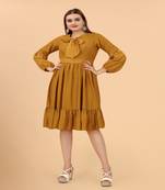 Growish Gold  Viscose Butti Indo Western Style Dress