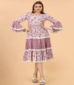 Growish Wine Capsule Foli print Indo Western Style Dress