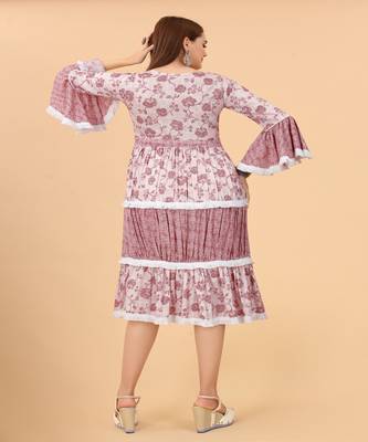 Growish Wine Capsule Foli print Indo Western Style Dress 5