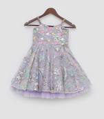 Lilac Sequins Embroidery Dress