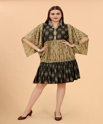 Growish Green Capsule Foli print Indo Western Style Dress 1