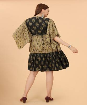 Growish Green Capsule Foli print Indo Western Style Dress 5