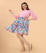 Growish Pink Multi Digital Print Indo Western Style Dress