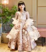 Peach Sequins Embroidery Lehenga Choli