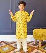 Yellow Print Kurta and Pant