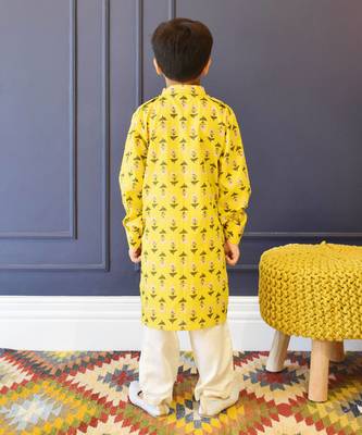 Yellow Print Kurta and Pant 2