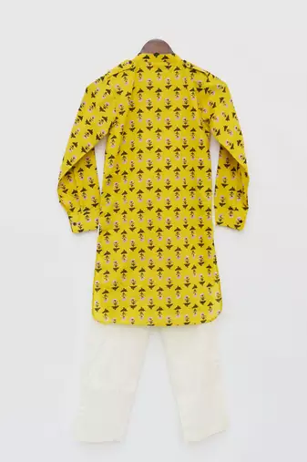 Yellow Print Kurta and Pant