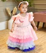 Pink Lycra Dress and Net Frills Trail