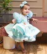 Aqua Blue Organza Frock