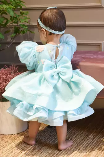 Aqua Blue Organza Frock