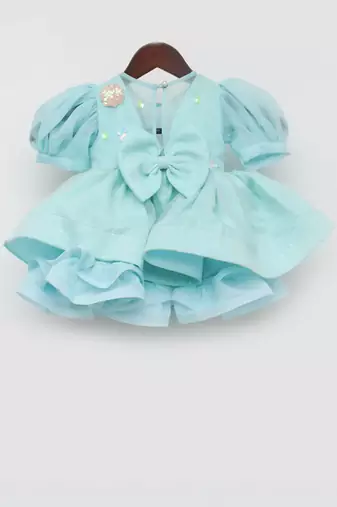 Aqua Blue Organza Frock