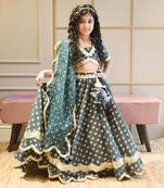 Green Printed Lehenga Choli and Dupatta
