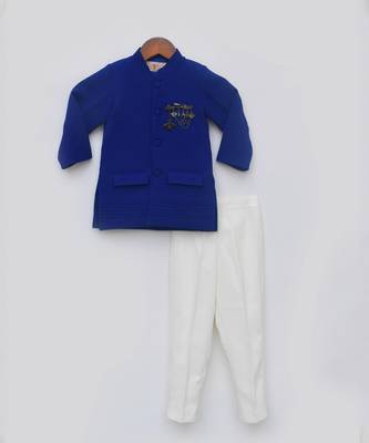 Blue Bandgala and Off white Pant 2