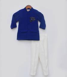 Blue Bandgala and Off white Pant