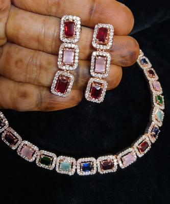 American Diamond Necklace Set For Women 3