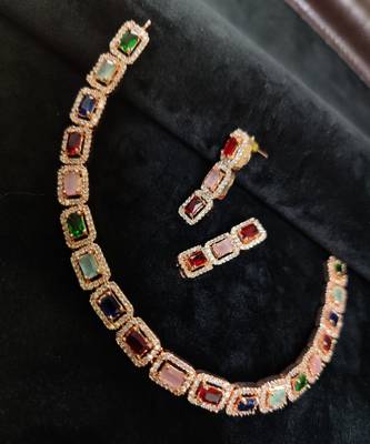 American Diamond Necklace Set For Women 4