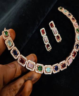 American Diamond Necklace Set For Women 5