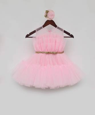 Pink Net Frock 1