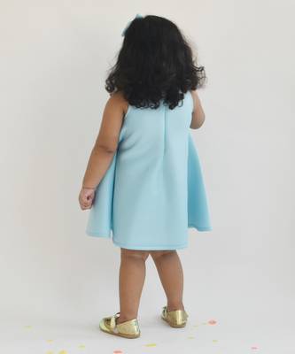 Blue A Line Lycra Dress 2